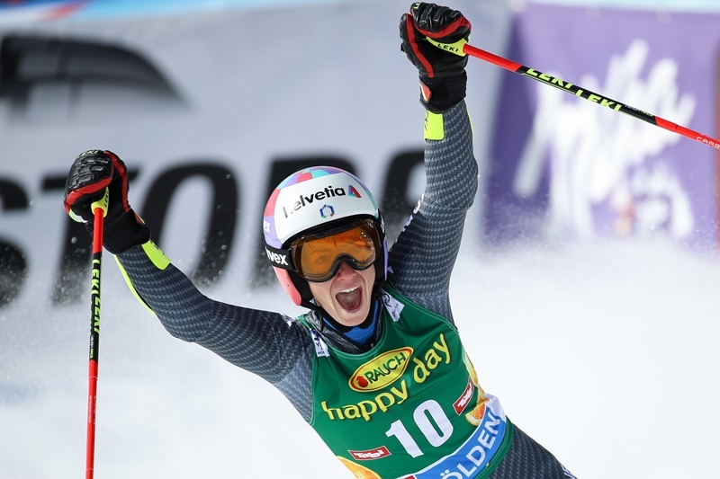 Marta Bassino: Enjoying the moment after a good performance.